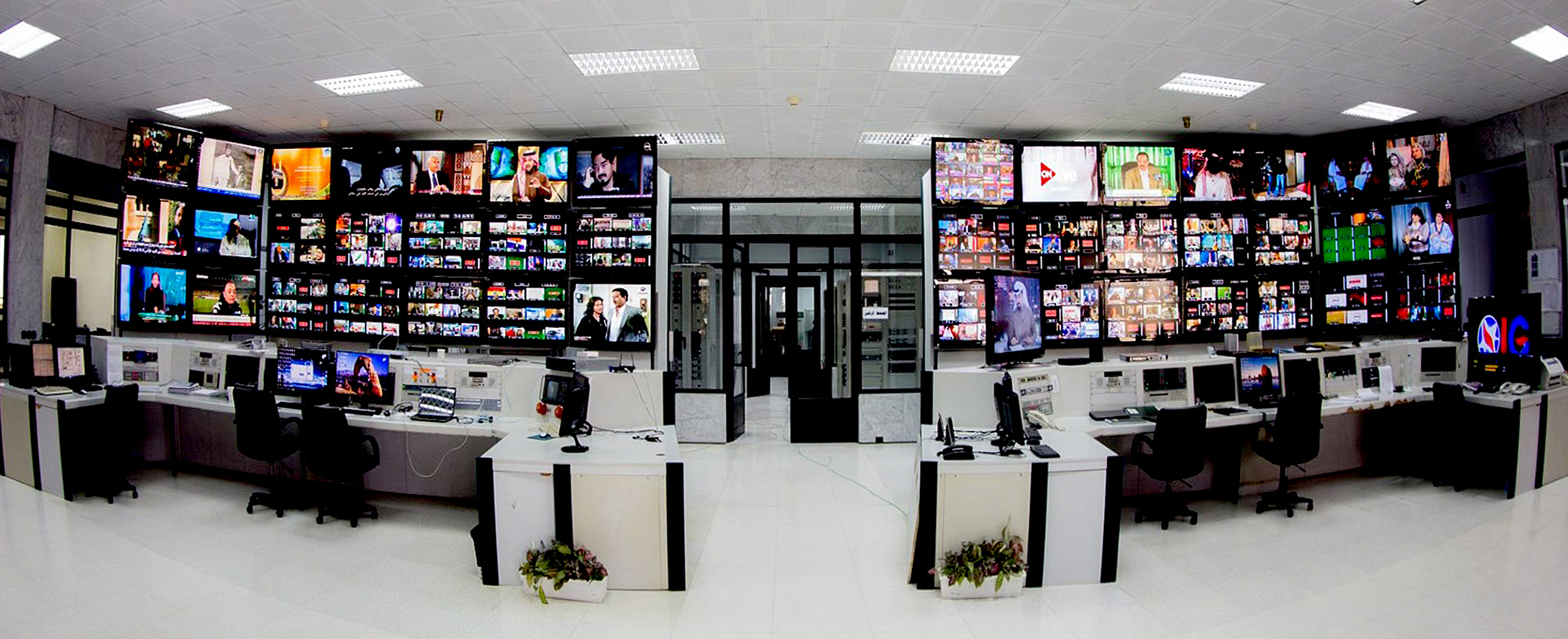 Part of the presentation control suite at Nilesat's Cairo headquarters