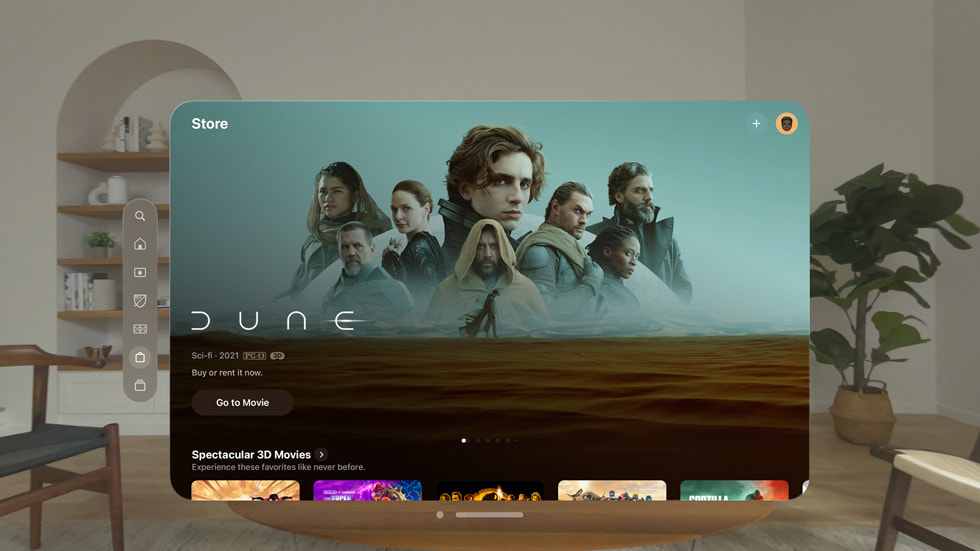 Vision Pro 3D movies 'Dune' 'screenshot'